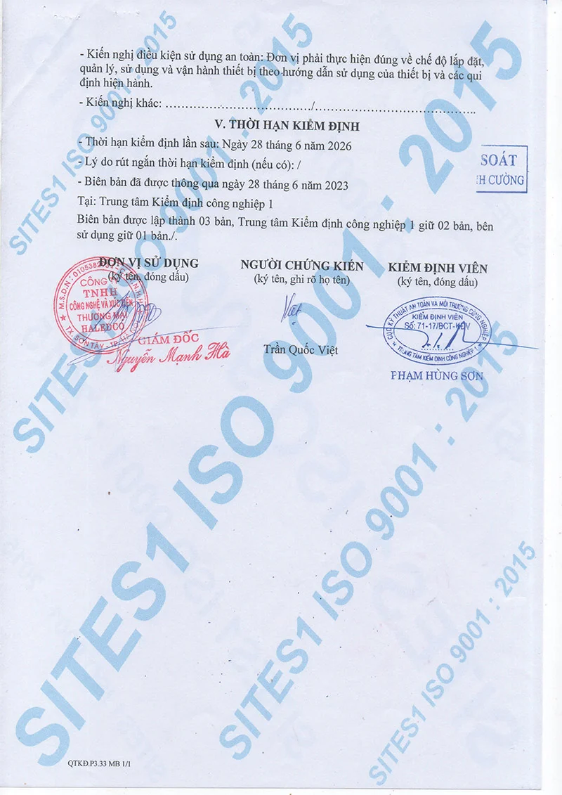 Quatest kiểm định chất lượng HLEP1.0 - 200HBVG