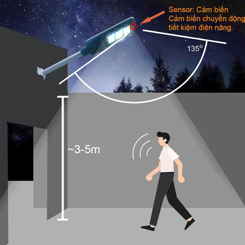 Tắt cảm biến chuyển động đèn năng lượng mặt trời