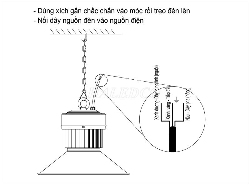 Dây xích dùng treo đèn highbay